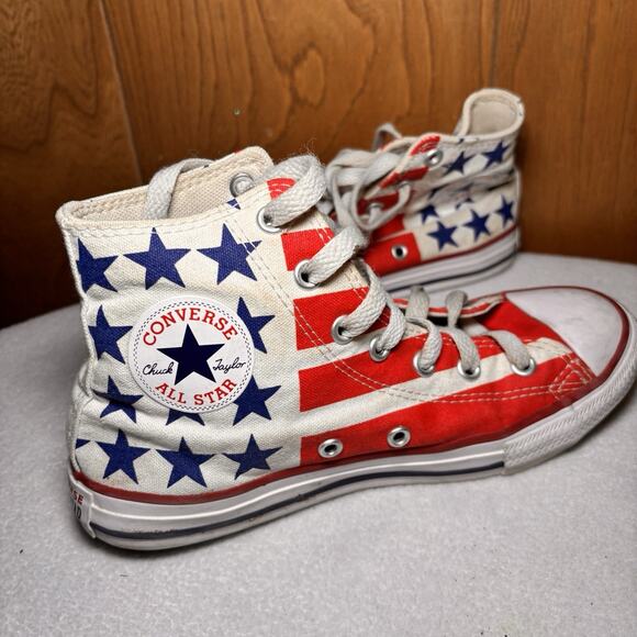 Converse Chuck Taylor All Star USA Flag High Top Sneakers Size 2.5 Stars Stripes - Picture 3 of 5